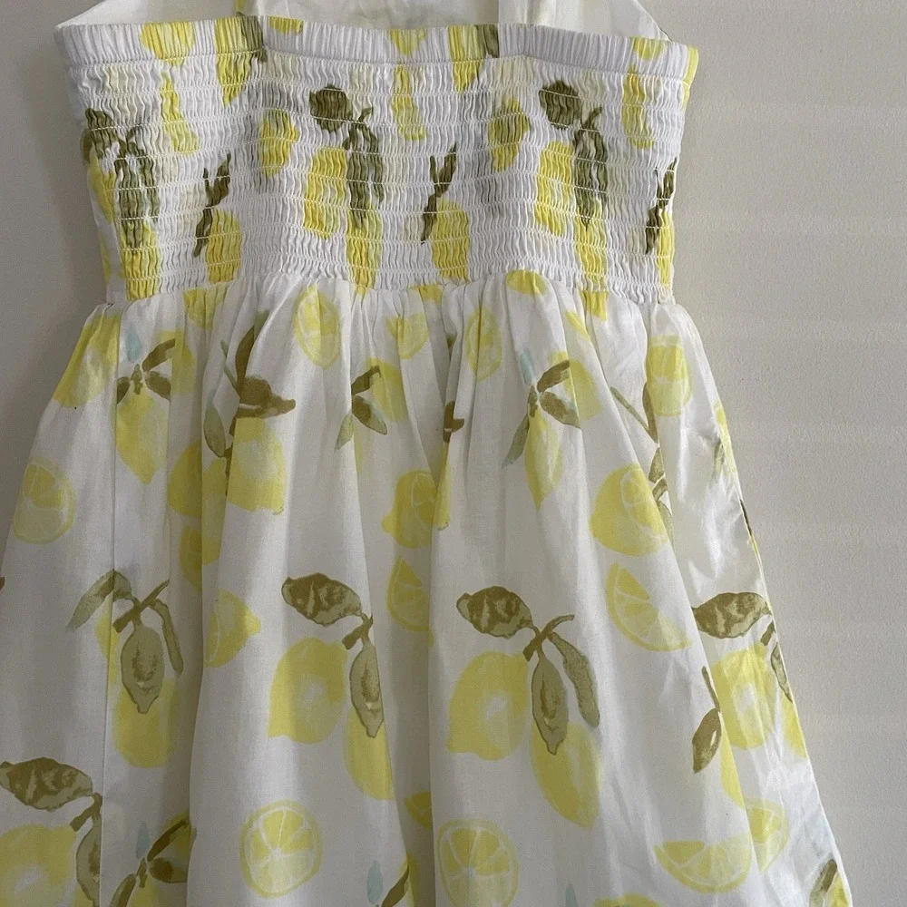 Girls Dresses‎ Set 3 White Floral Lemon Embroidered Ruffle Cap Sleeve Size 6/6x